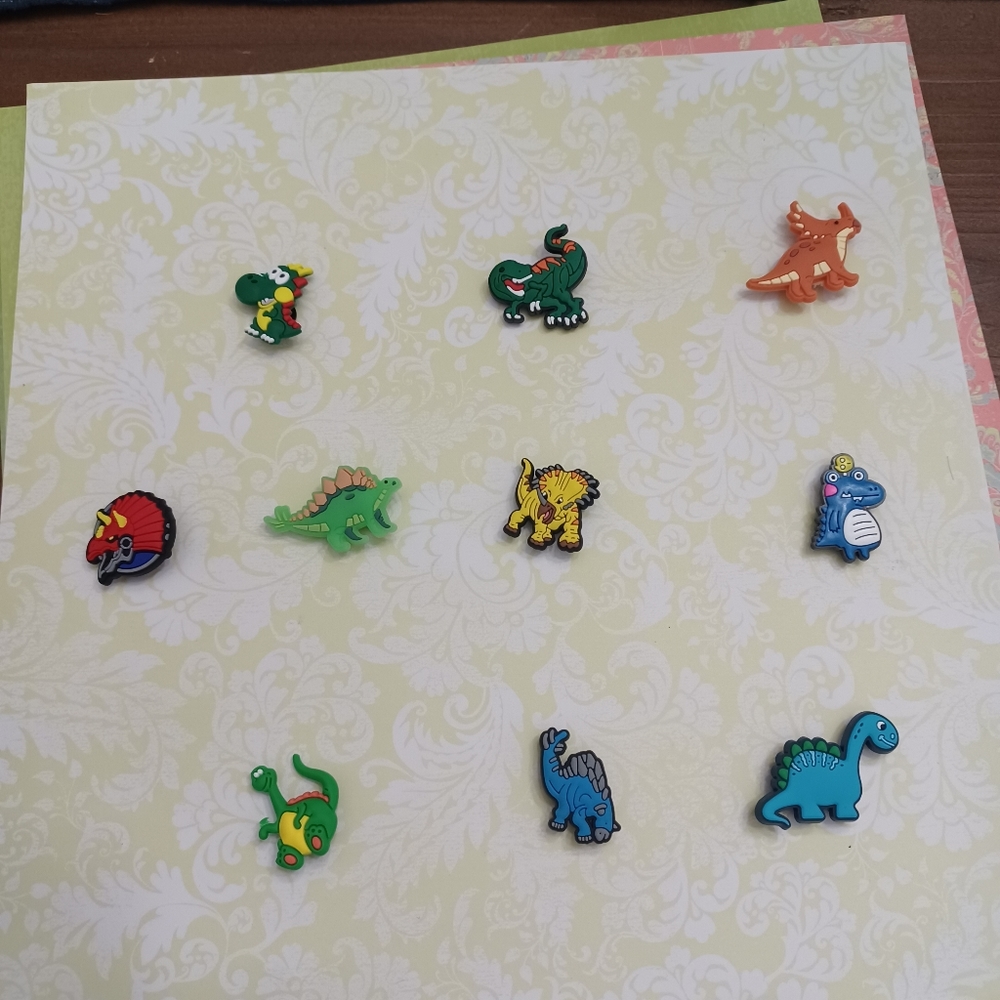Dinosaur crocs jibbitz croc Charms YOU GET ALL 10!!